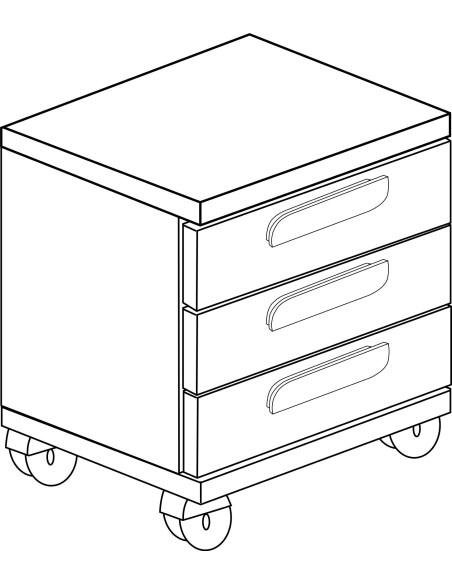 Nighstand 3 drawers Cascina + colours Bo0 -ArtH