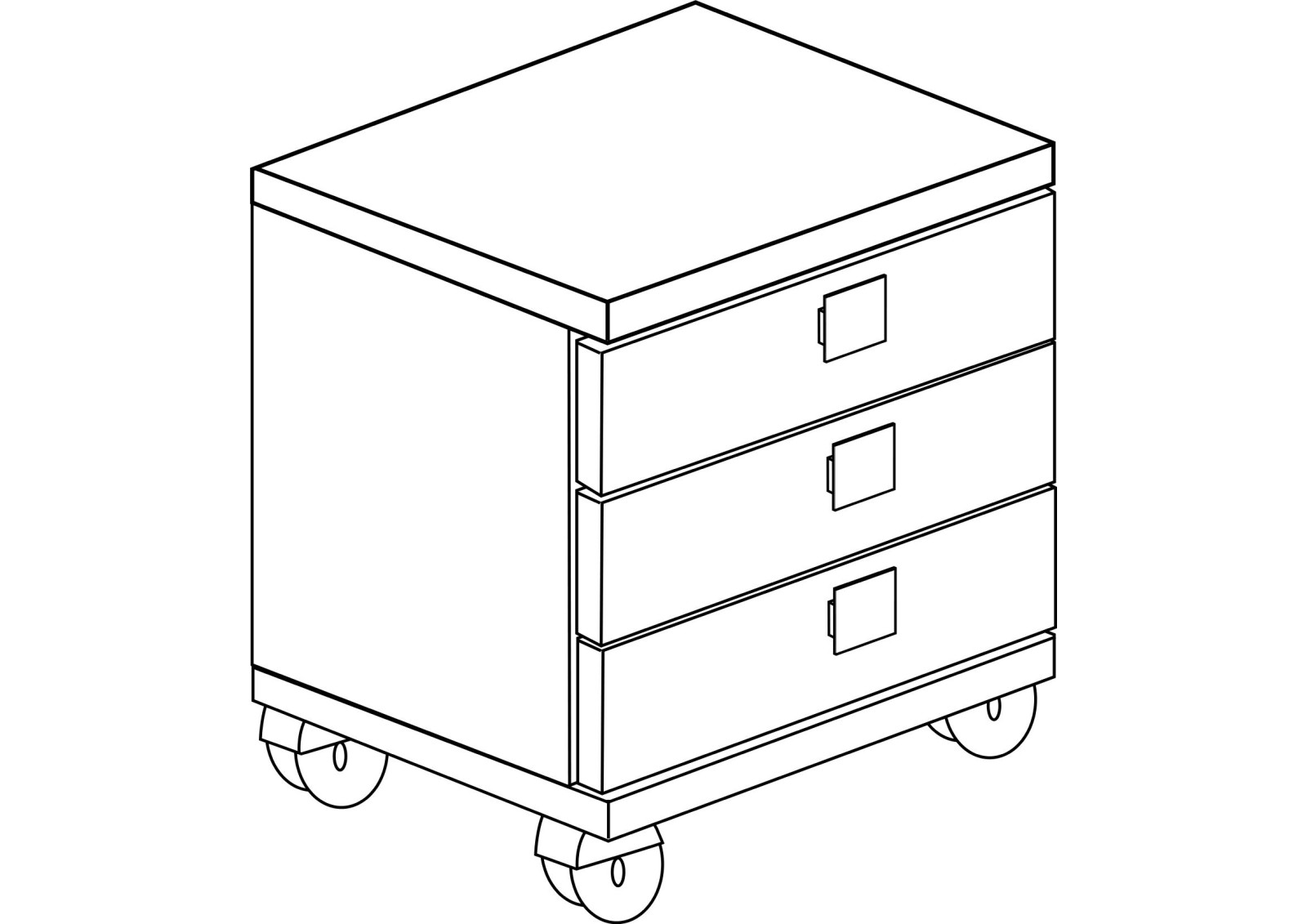 Nightstand 3 drawers Cascina + colours Bo0 -MH