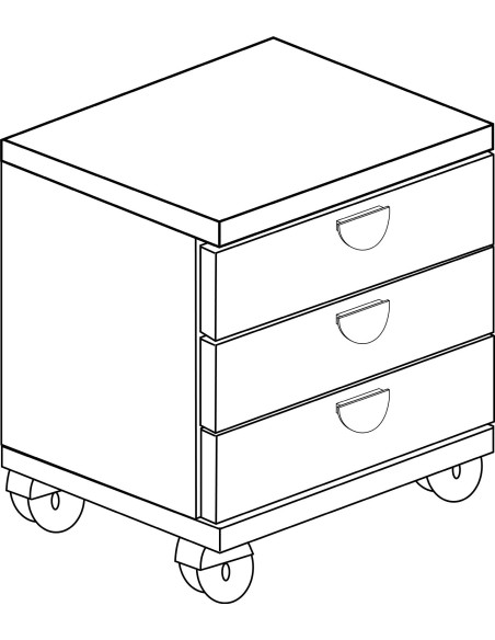 Nighstand 3 drawers white + colours Bo0 - MH