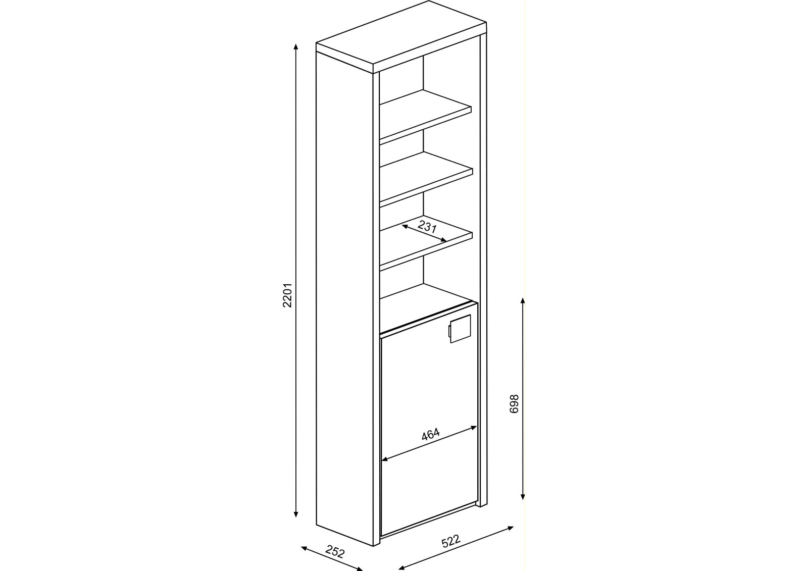Terminal wall shelf Bo0. white