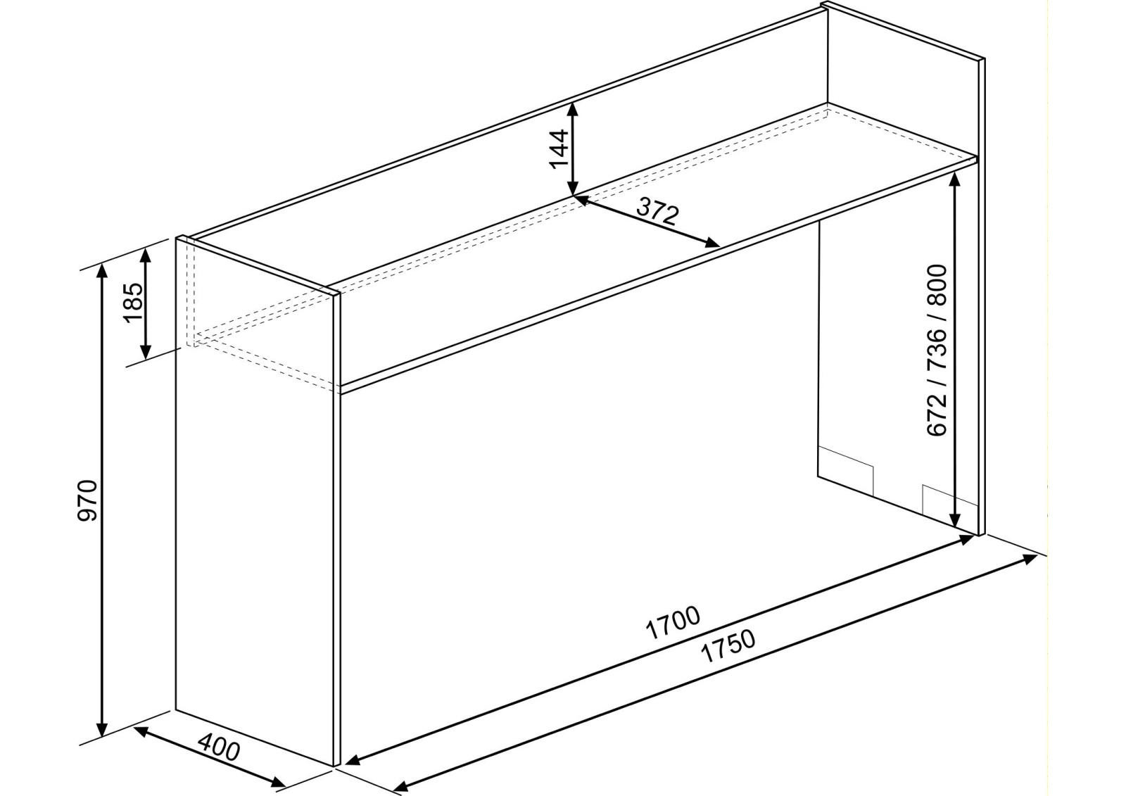 Mesa con ruedas para cama o pared FLEX