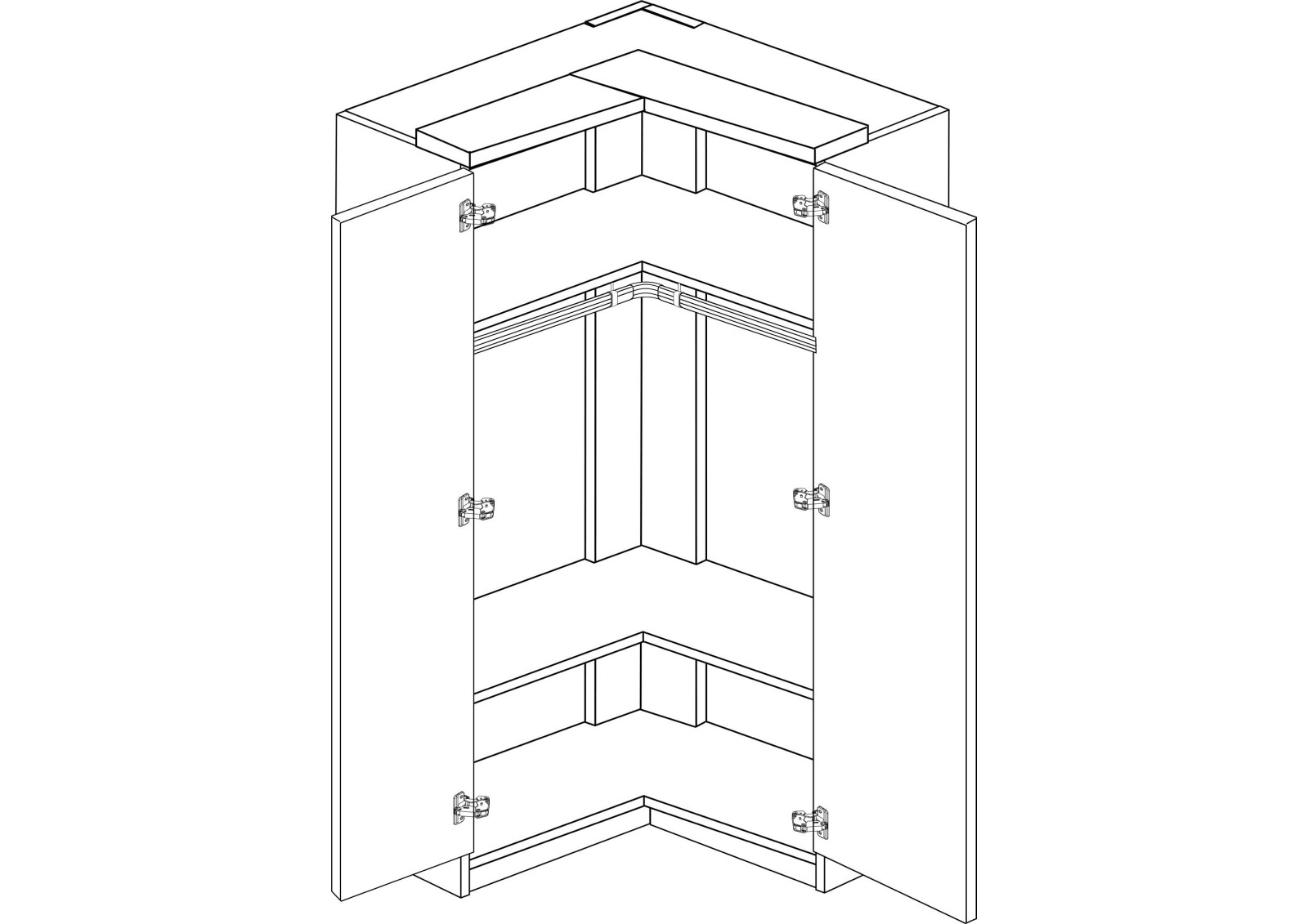 Corner wardrobe 2 doors Eco+