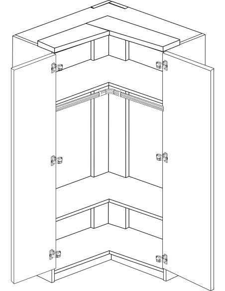 Corner wardrobe 2 doors Eco+