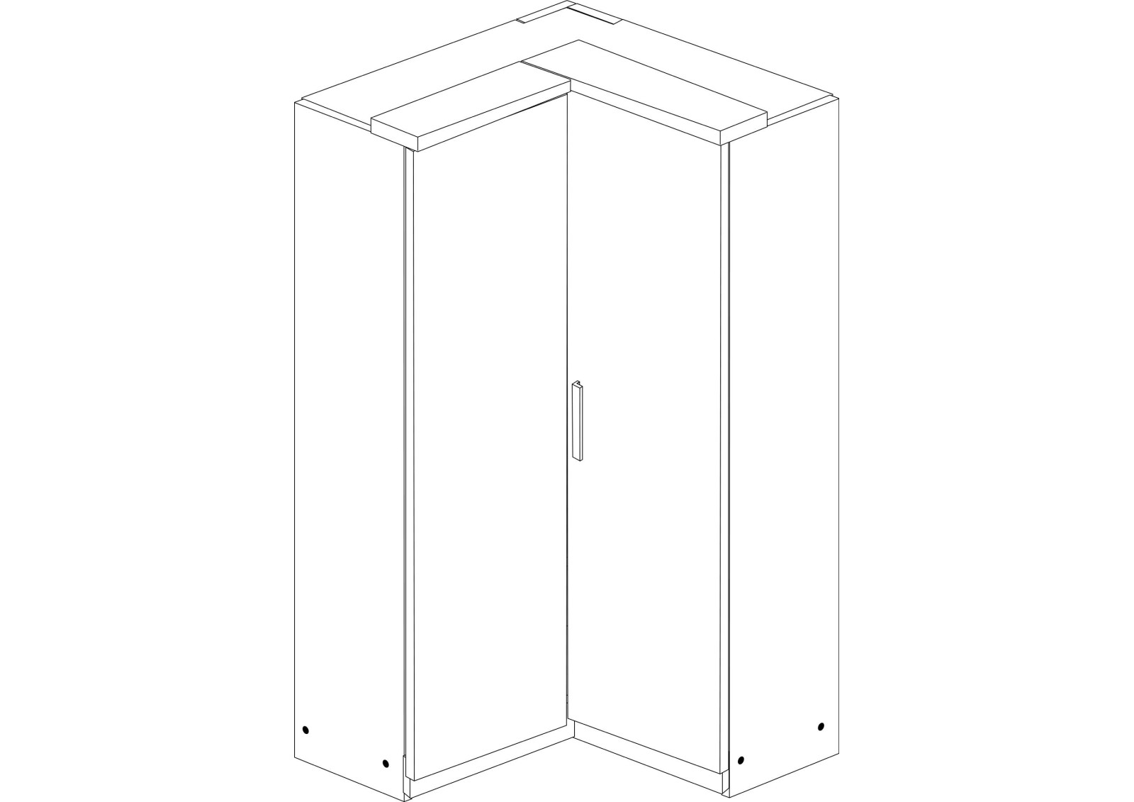 Corner wardrobe 2 doors Eco+