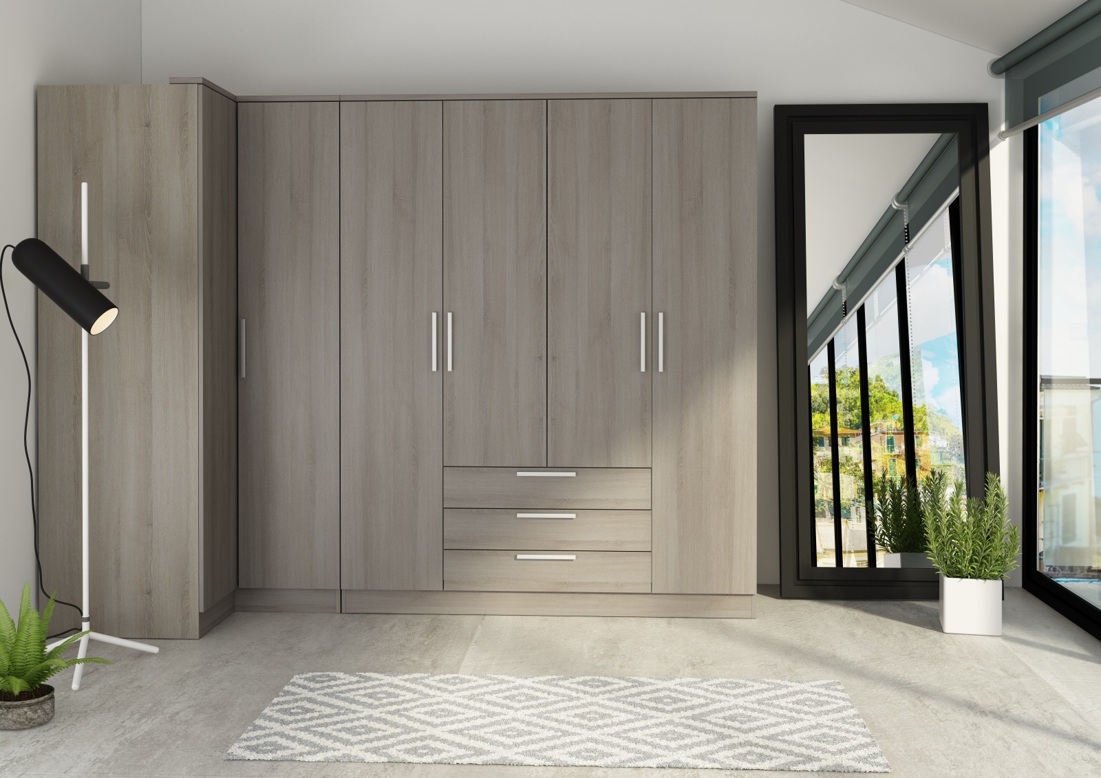 Corner wardrobe 2 doors Eco+