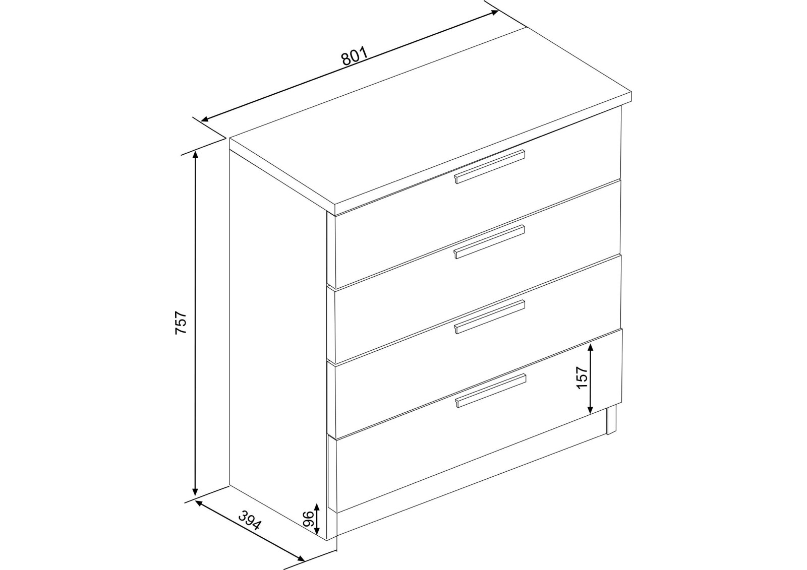 Chest 4 drawers  Eco+ OUTLET