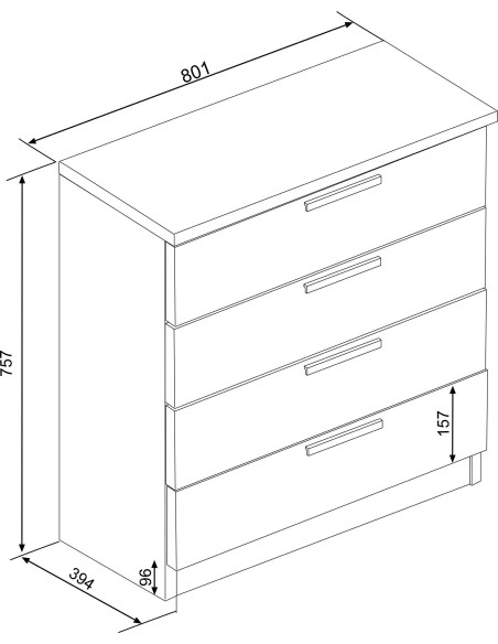 Chest 4 drawers  Eco+ OUTLET