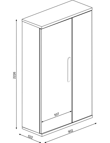 Wardrobe 2 doors white + green Bo0 - OUTLET
