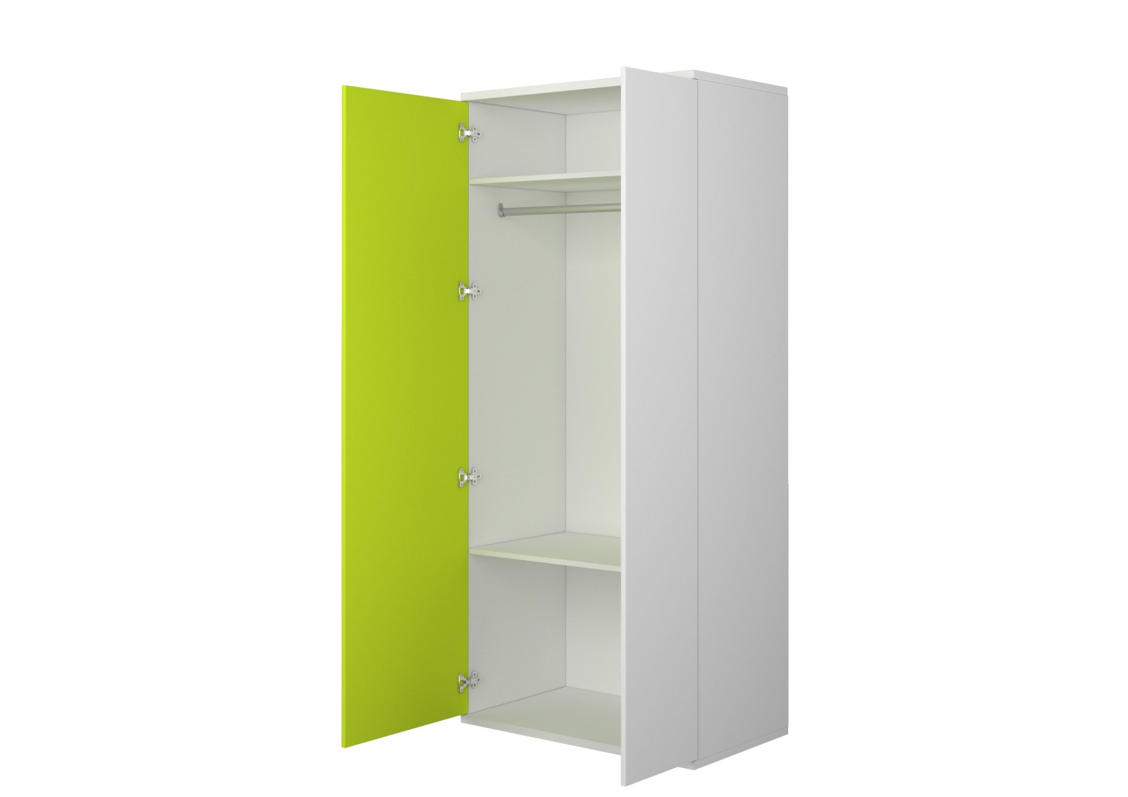 Wardrobe 2 doors white + green Bo0 - OUTLET