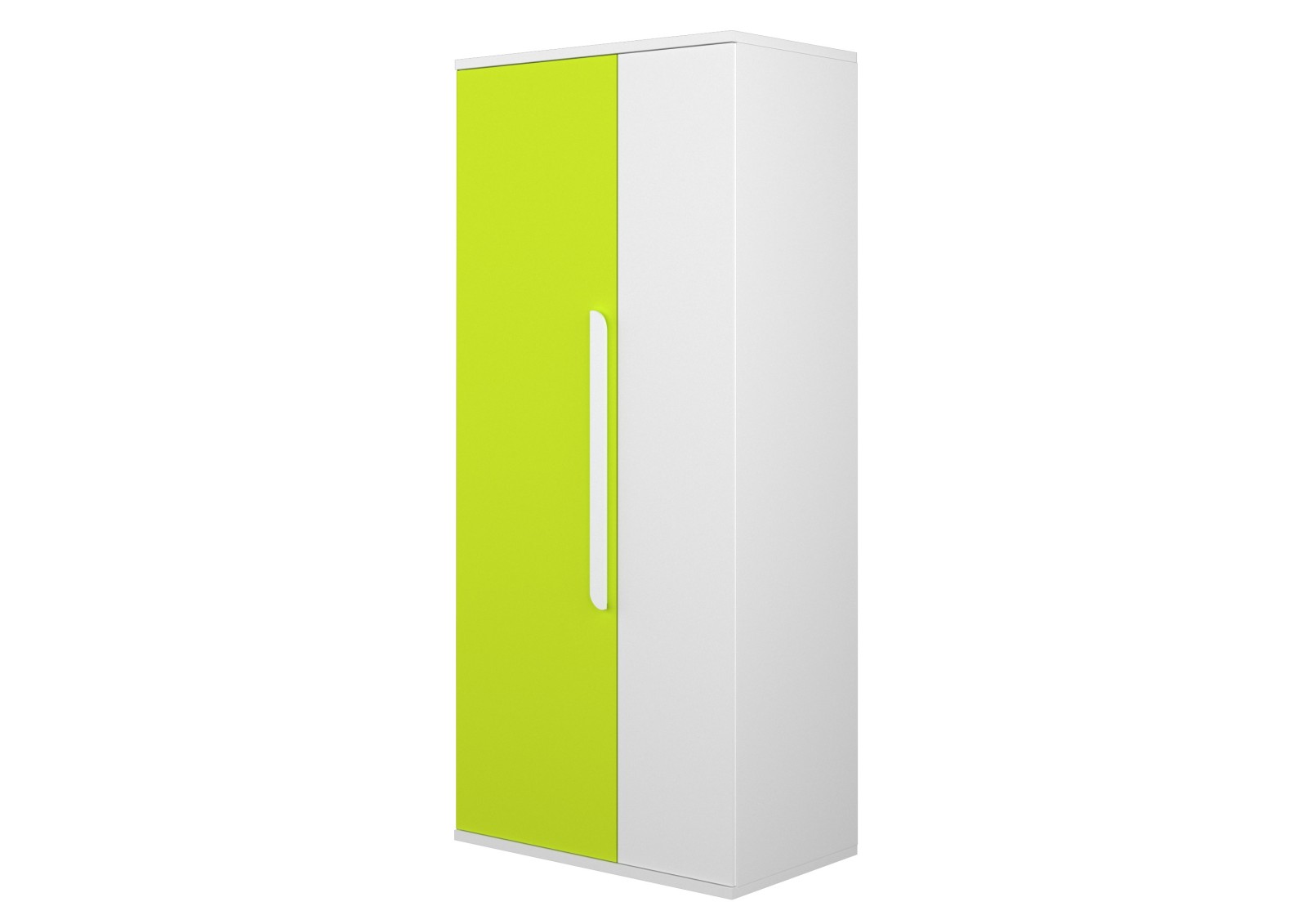 Wardrobe 2 doors white + green Bo0 - OUTLET