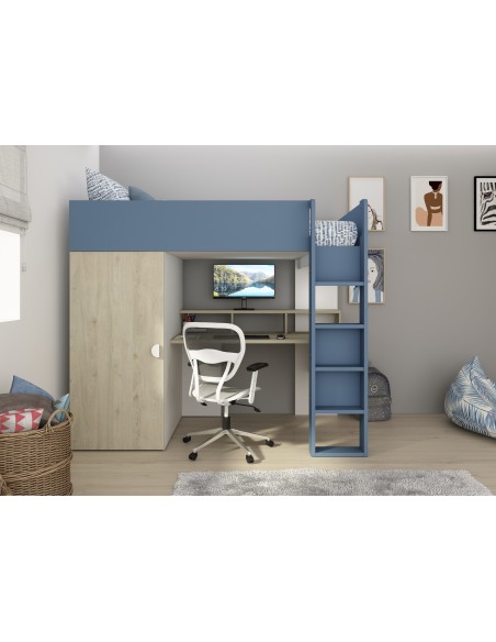 Cama estudio con armario 90x200cm FLOW