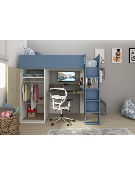 Cama estudio con armario 90x200cm FLOW