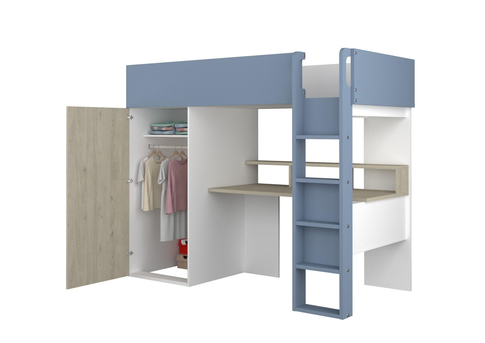 Cama estudio con armario 90x200cm FLOW