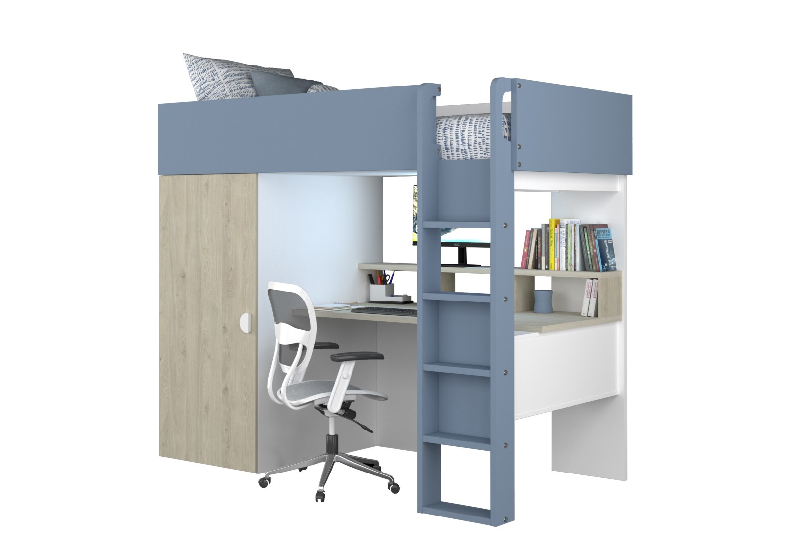 Cama estudio con armario 90x200cm FLOW