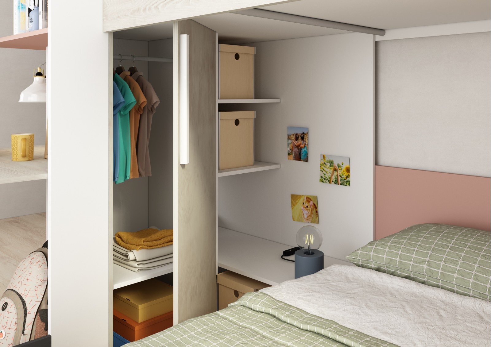 Bunkbed 90x190cm with desk, drawer and...