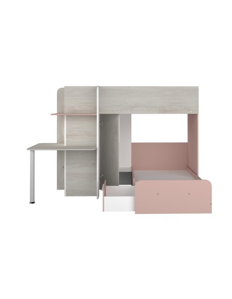 Bunkbed 90x190cm with desk, drawer and wardrobe.Palatino