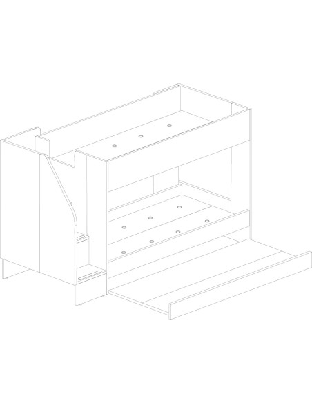 Bunk Bed with Pull-Out Bed 90x200cm Easy.