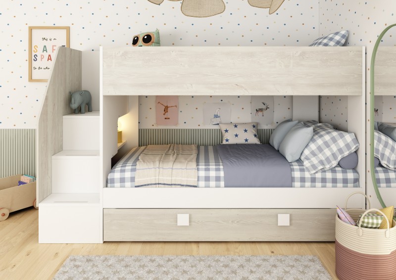 Bunk Bed with Pull-Out Bed 90x200cm Easy.