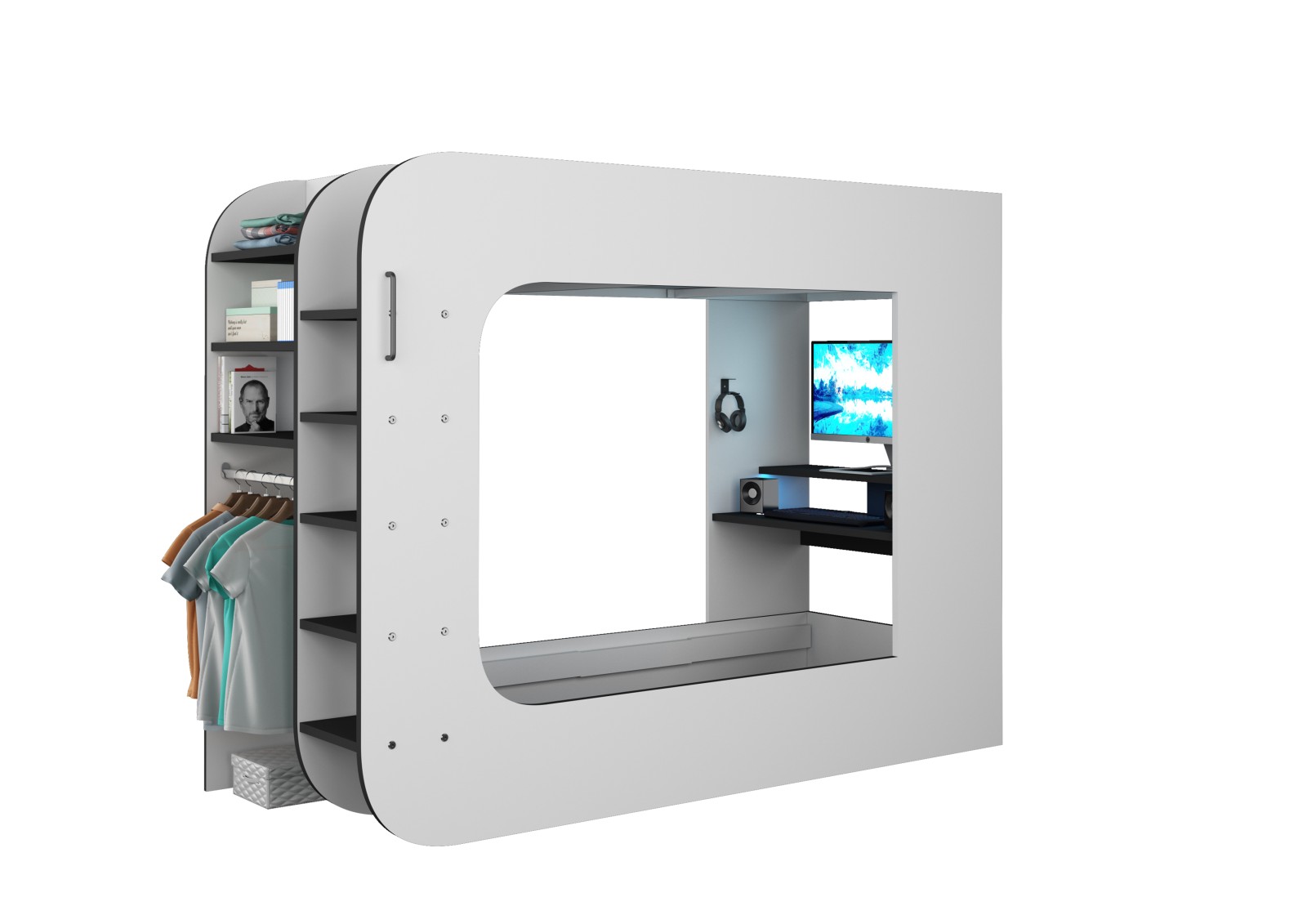 Gamer bunkbed 90x200cm. Mspace FrostByte