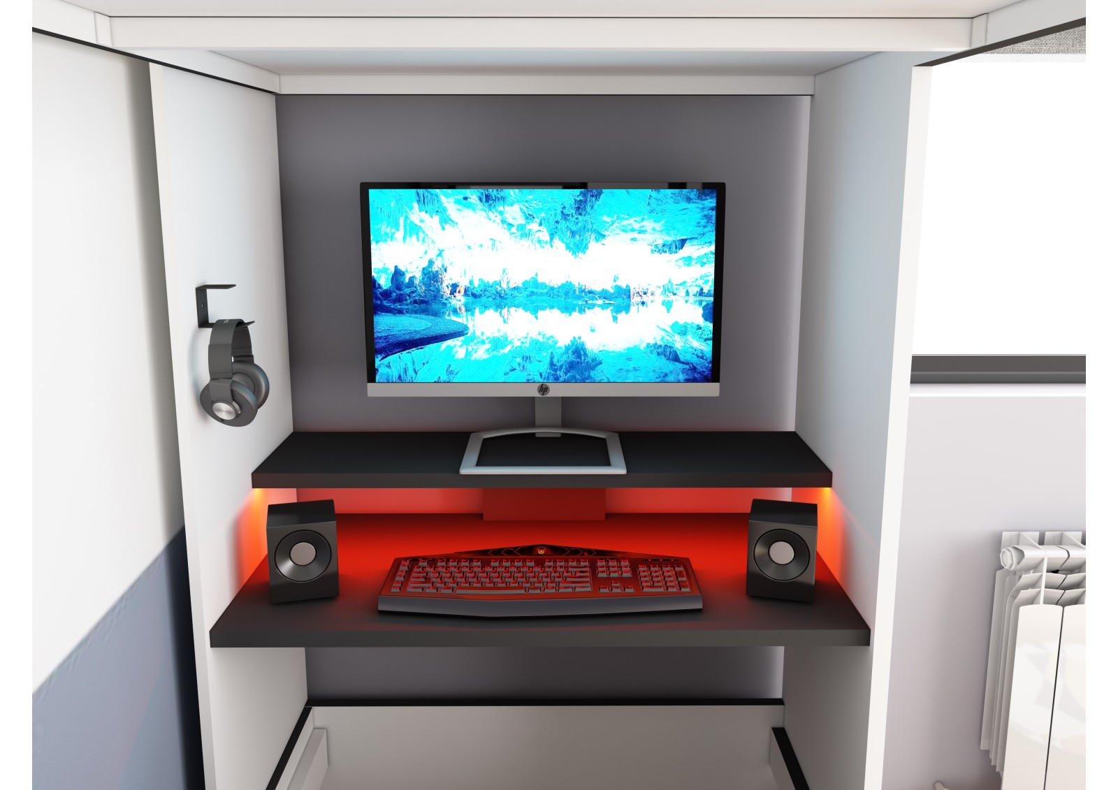 Litera Gamer 90x200cm. Mspace FrostByte