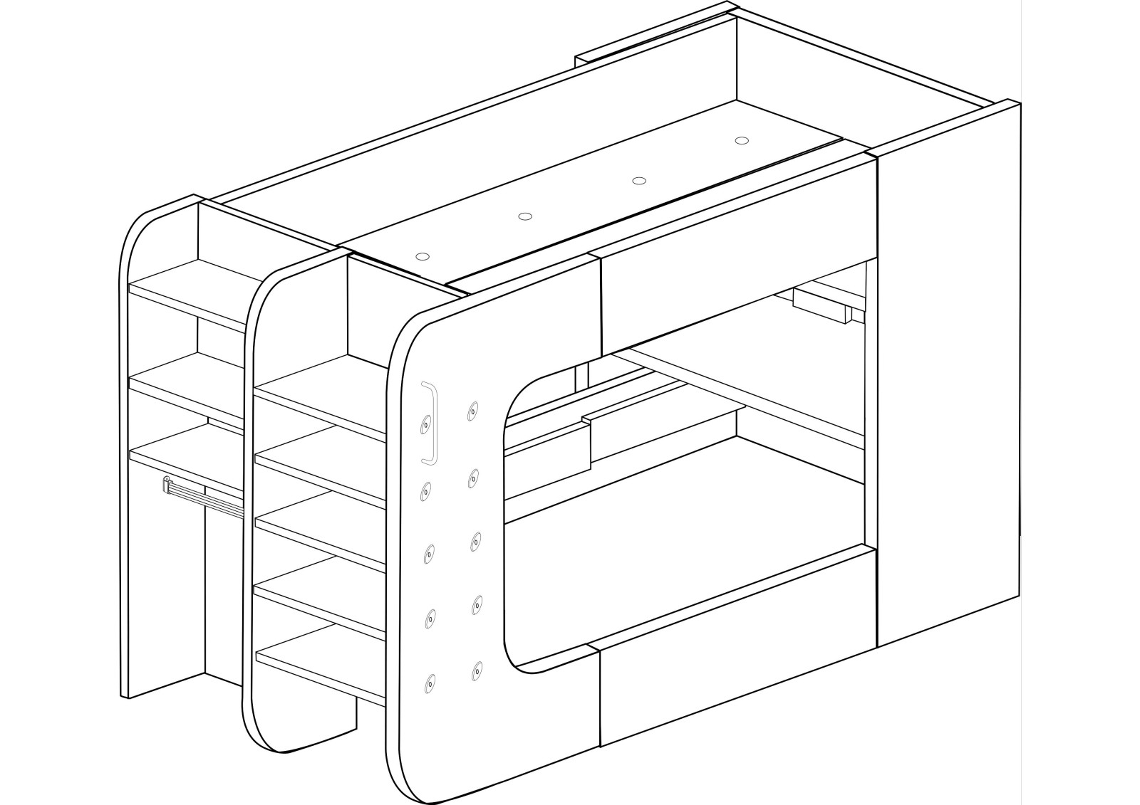 Gamer bunkbed 90x200cm. Mspace FrostByte