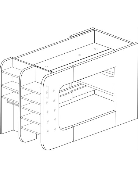 Gamer bunkbed 90x200cm. Mspace FrostByte