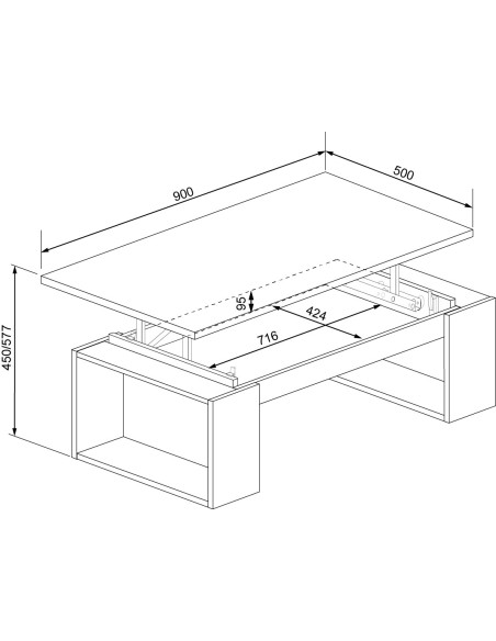 Lift-Up coffee table Cosmit 2