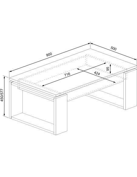 Lift-Up coffee table Cosmit 2