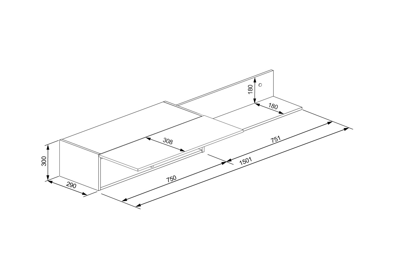 Wall shelf with cabinet Cosmit 2