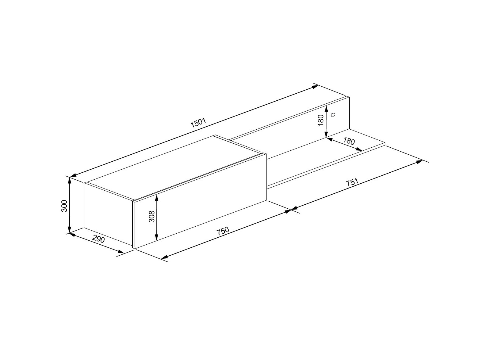 Wall shelf with cabinet Cosmit 2