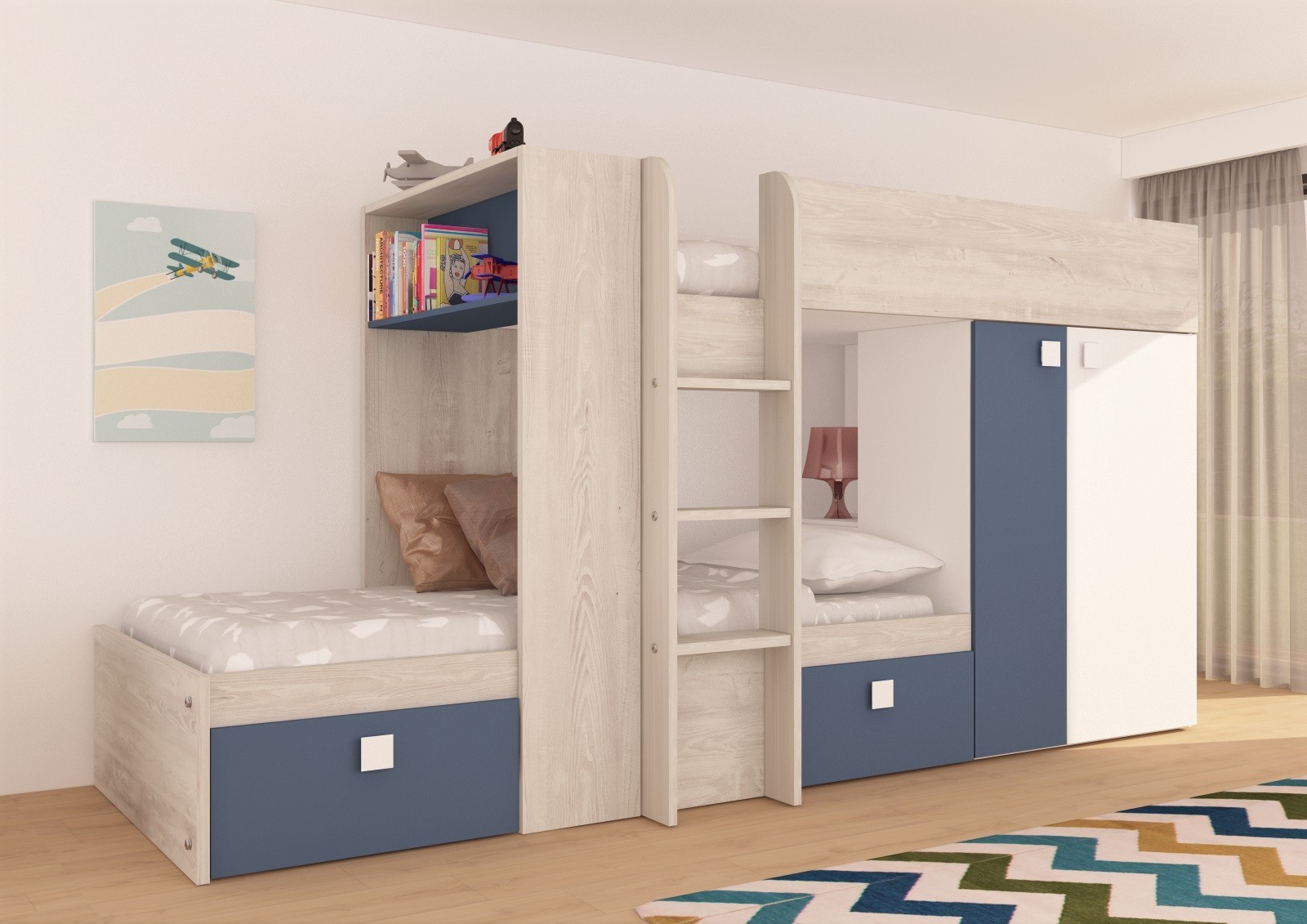 Bunk bed 90x200cm BO1(lower base included)