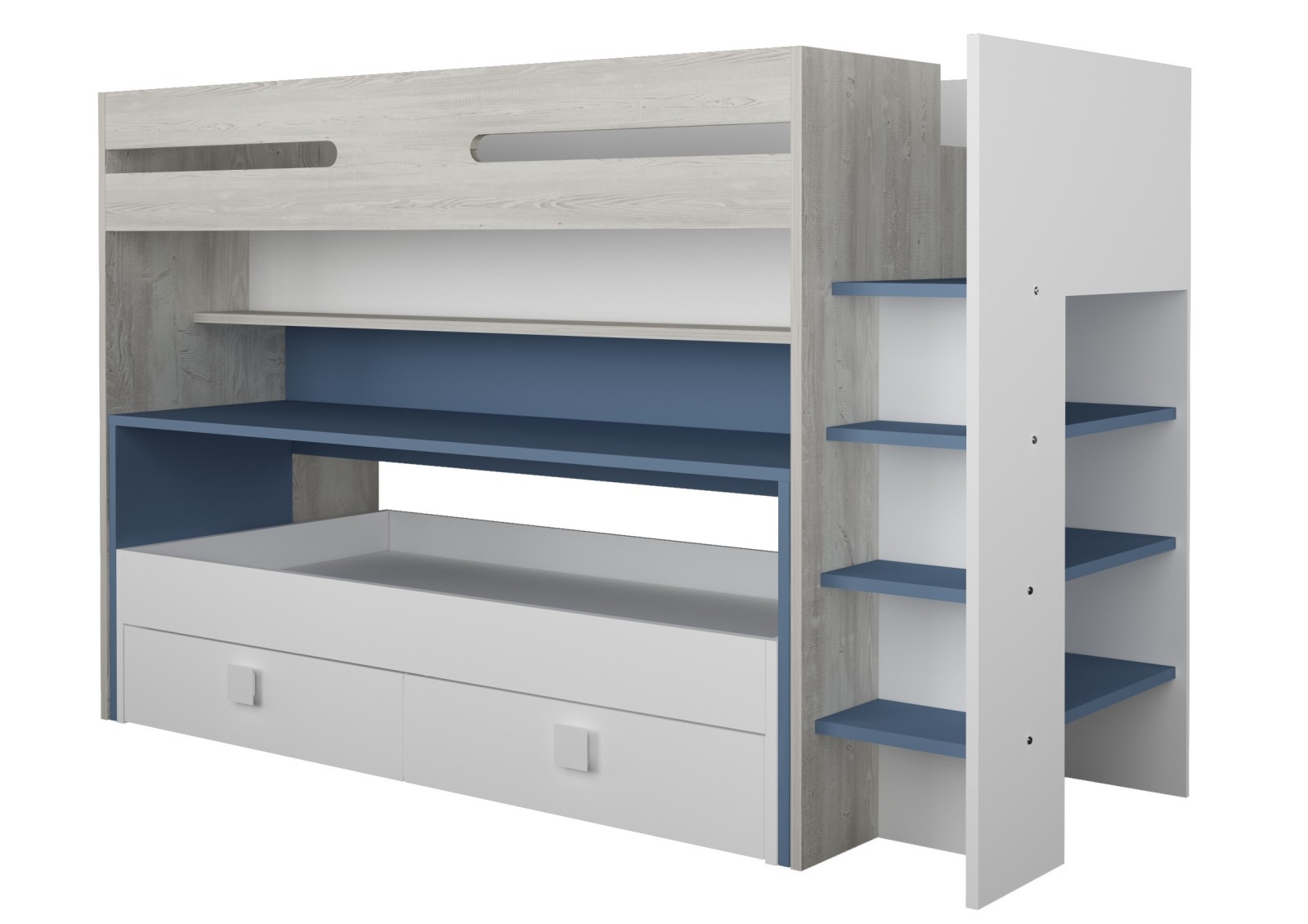 Bunk bed 90x200cm with desk and drawers Bo10