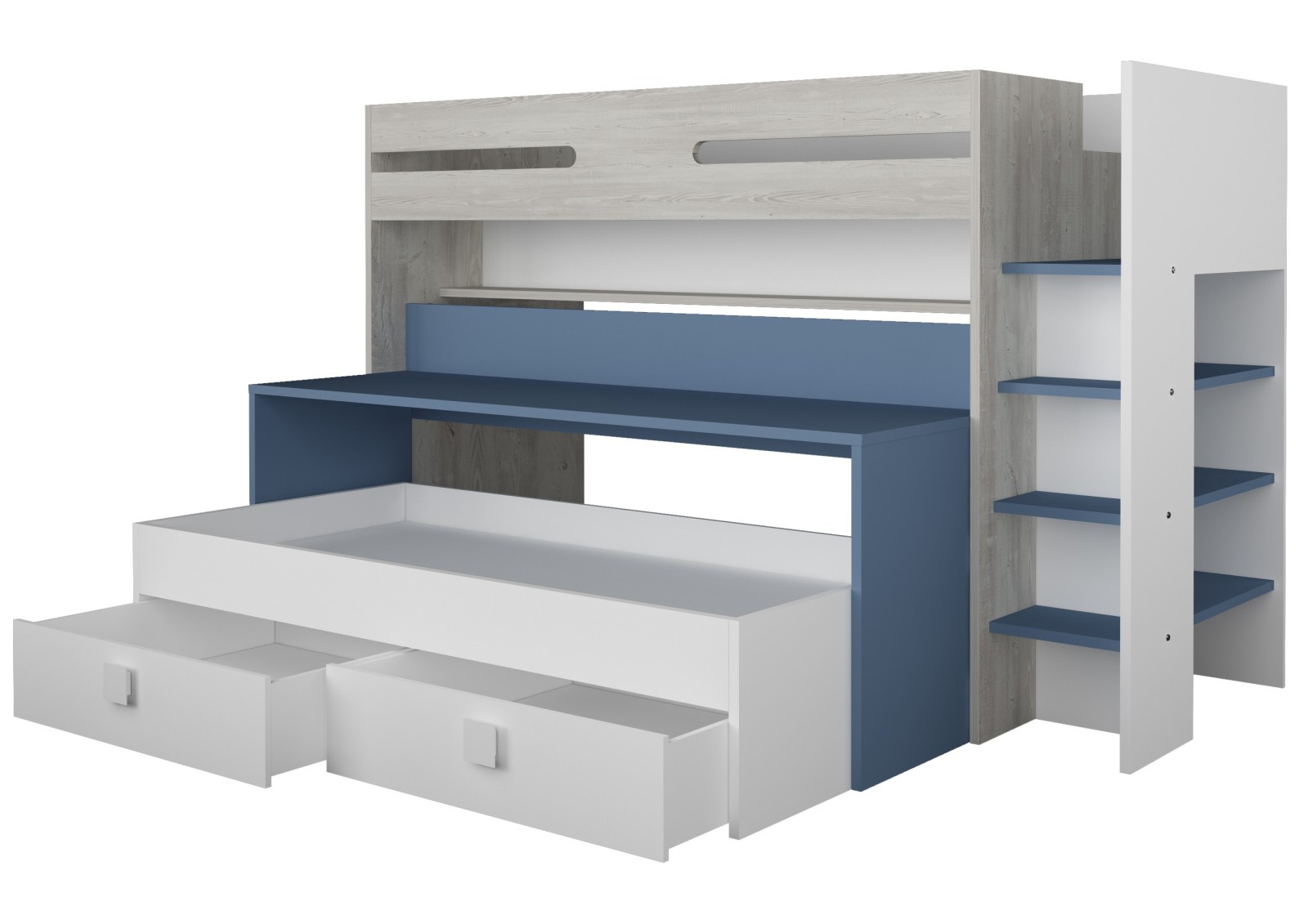 Bunk bed 90x200cm with desk and drawers Bo10