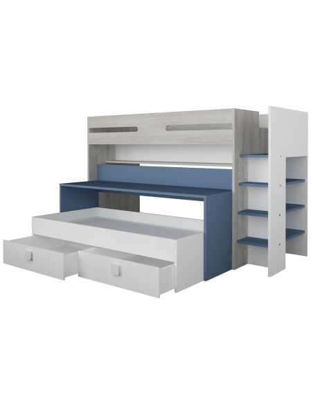 Bunk bed 90x200cm with desk and drawers Bo10
