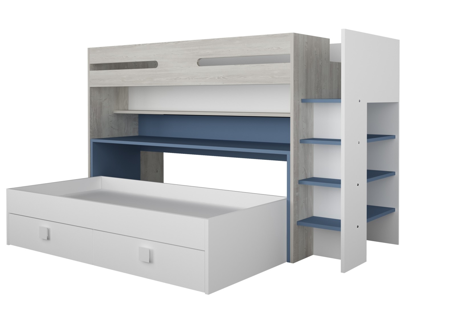 Bunk bed 90x200cm with desk and drawers Bo10