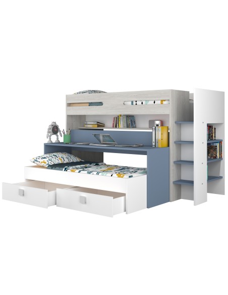 Bunk bed 90x200cm with desk and drawers Bo10