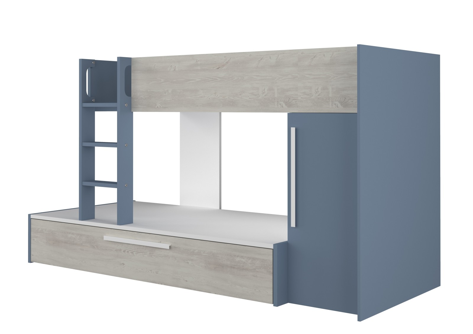 Bunkbed 90x200cm with wardrobe and pull-out bed...