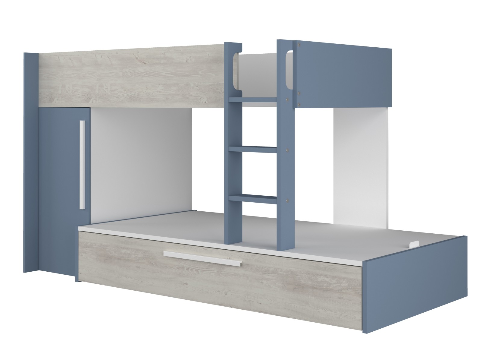Bunkbed 90x200cm with wardrobe and pull-out bed...