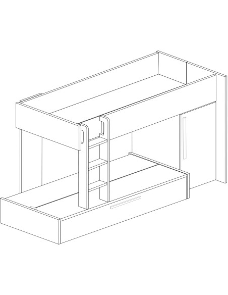 Bunkbed 90x200cm with wardrobe and pull-out bed 4.0