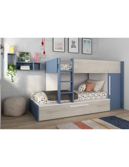 Bunkbed 90x200cm with wardrobe and pull-out bed 4.0