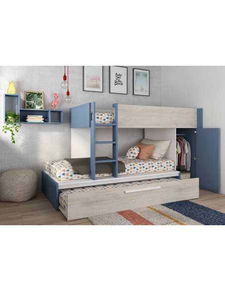 Bunkbed 90x200cm with wardrobe and pull-out bed 4.0
