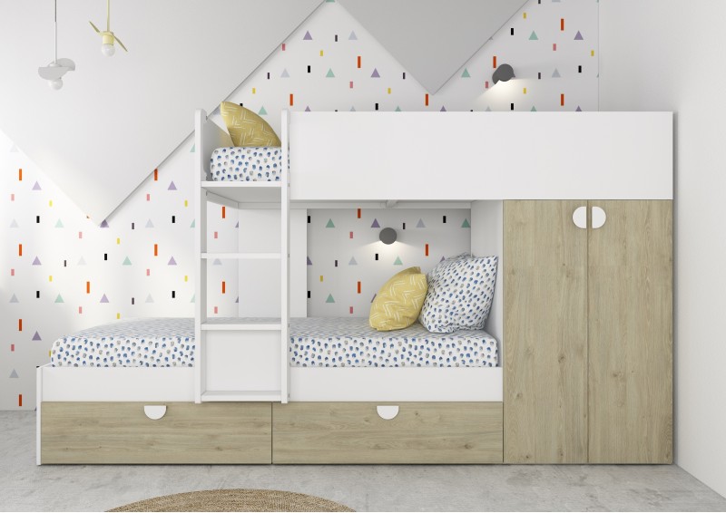 Bunkbed 90x190 with built in wardrobe Flip