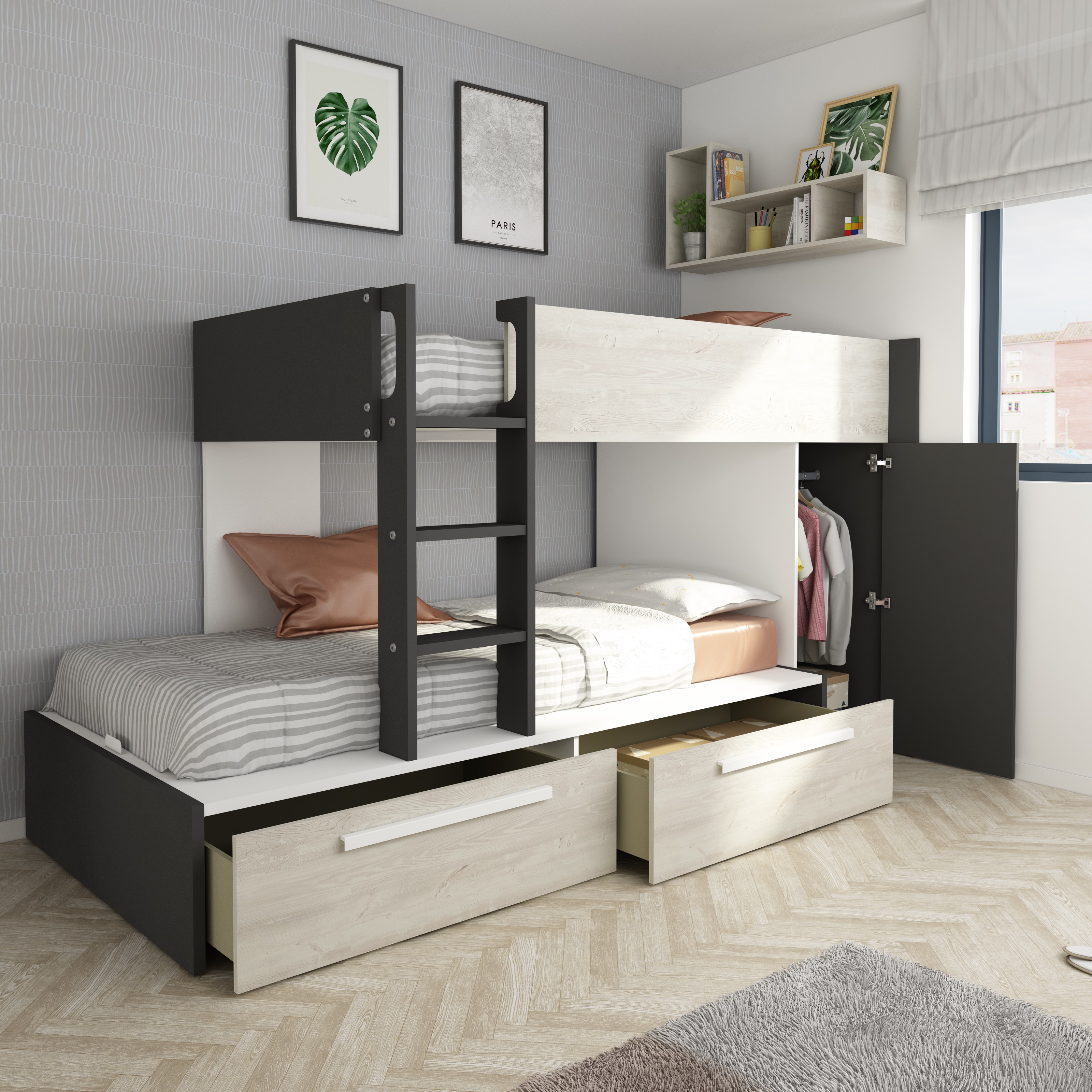 Dormitorios juveniles: 3 armarios para optimizar tu almacenaje